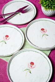 Hermia Ebrusu 21 Juego de 6 Platos de Postre Multicolor de 21 cm